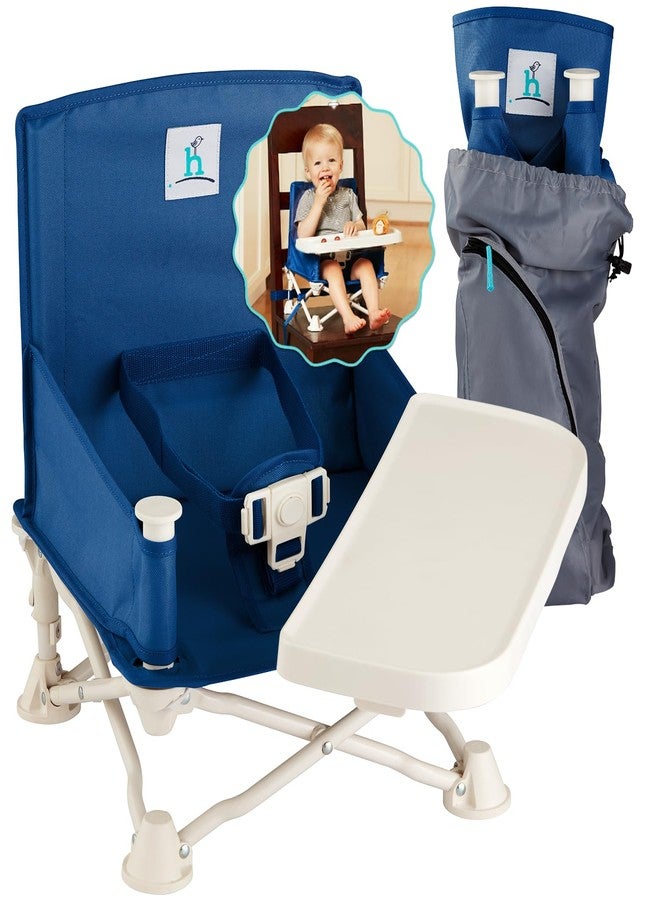 هيكابوب مقعد داعم للسفر من هيكابوب أومني بوست مع صينية للأطفال | مقعد داعم قابل للطي والحمل للأطفال، مناسب لطاولة الطعام والتخييم والشاطئ ومنزل الجدة | تصميم يمنع الانقلاب، يُثبت على كراسي المطبخ - مقعد داعم - Image 1